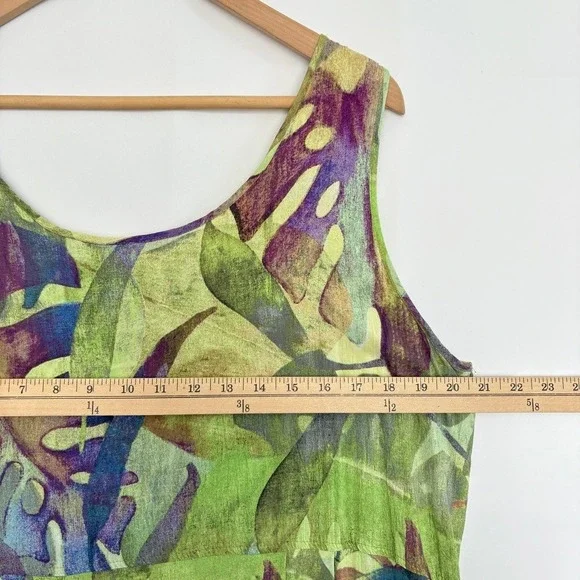 Jams World Secret Falls Maxi Dress 2X Tropical Leaf Print Sleeveless XXL - Picture 6 of 7